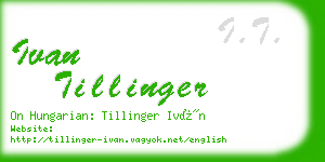ivan tillinger business card